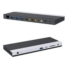 【在庫セール】c／100W充電に対応/HDMI／DPポート／トリプルディスプレイ／イーサネットポート/マイクロSDとSDカードリーダー／3.5mmオーディオジャック／4 Dockドッキングステーションtype XUSB‐A 3.0 13-in-1 &1X US