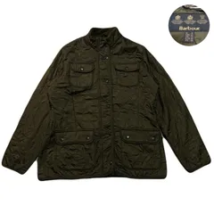 Barbour バブアー QuiltedJacket キルティングジャケット Embroidery 刺繍ロゴ ワンポイント FleeceLining 裏地フリース FleeceCollar 襟フリース ZipUp ジップアップ Olive オリーブ L相当