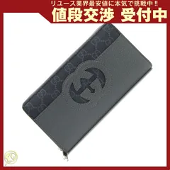  グッチ ラウンドファスナー長財布 カットアウト  レザー