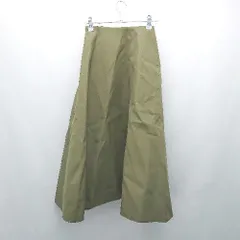 ◇ ELFRANK エルフランク ダンボール生地 シンプル ロング丈 フレア スカート サイズM カーキ レディース E 【1307210007225】のサムネイル