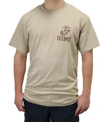 U.S.M.C. サンド SOFFE ミリタリーTシャツ（新品）T44NM-のサムネイル