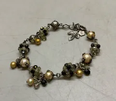 SN136 アンティーク調 ビーズ ブレスレット シルバー 腕周り 19cm 重さ 11.8g