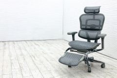 【未使用品】 自社保証有 エルゴヒューマンプロ2 オットマン 中古 ヘッドレスト付き ergohuman PRO2 Ottoman 中古オフィス家具 GYフレーム ホワイトメッシュ 【A000003555】