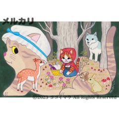 りょうちゃん様予約 絵画「猫の背中になにかある〜アラジンと魔法のランプ／山猫軒」 りょうちゃん様予約 絵画「三匹の猫とプリンアラモード」「猫の