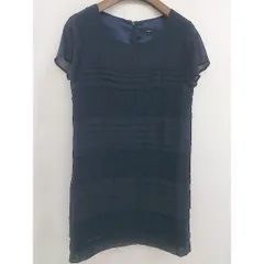 ◇ COMME CA ISM コムサイズム レース 半袖 ミニ ワンピース サイズM ネイビー レディース  【中古】 【1205260006703】