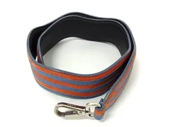 ■美品■ FENDI フェンディ ストラップ ユー レザー バッグ用 ショルダーストラップ 肩掛け  ライトブルー系×オレンジ系 FS2596