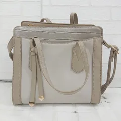 ◇ any SiS エニィスィス 型押し 2WAY ショルダー ハンド バッグ ベージュ レディース E  【1306210001394】