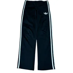 古着 adidas アディダス トラックパンツ 刺繍 トレフォイルロゴ ブラック×ホワイトライン 85サイズ XSサイズ 257-111