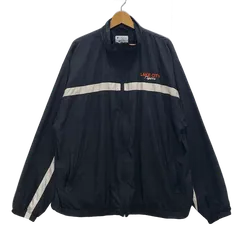Champion チャンピオン ナイロンジャケット ジャンパー ライトアウター ドローコード 企業ロゴ刺繡 オーバーサイズ ビッグシルエット フィリピン製 XLサイズ ブラック