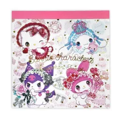 【メール便】サンリオキャラクターズ メモ帳 メモパッド アラモードミックス 飴ノ森ふみか クローズピン 4柄100枚 かわいい キャラクター ガーリーイラスト グッズ 