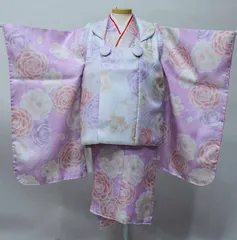 七五三 三歳 女児 被布着物フルセット 百花繚乱 薄紫色 薔薇 祝着 三才 3才 3歳 女の子 お仕立て無料 NO41061