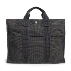 エルメス エールライン トート MM ハンドバッグ キャンバス グレー シルバー金具 HERMES（未使用　展示品）