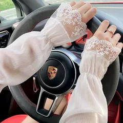 アームスリーブ お嬢様風でエレガントな レース 　夏 UVカット 屋外/ドライビング 薄手 通気性
