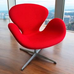 Fritz Hansen フリッツハンセン The SWAN スワンチェア レッド 北欧 一人掛け ラウンジチェア ソファ 椅子 チェア アンティーク