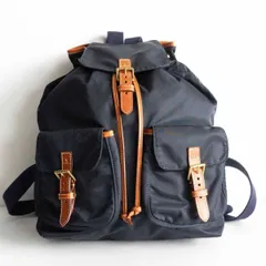 【美品】FELISI 【15-56/DS リュック】 ネイビー×ブラウン ナイロン× レザー バックパック BAG 2311290のサムネイル