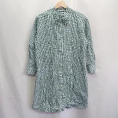 ◇ Dot and Stripes ギンガムチェック 長袖 ショート丈 ワンピース サイズF グリーン ライトブルー レディース E  【1406050058326】のサムネイル