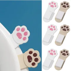 seimeinoki 便座ハンドル 可愛い 便座取っ手 6個入 猫の爪の柄 便蓋持ち手 上げ下げ 便利 清潔 衛生 手を汚さず 浴室用品 トイレ 用品 スポンジ両面テープ付き 取付簡単