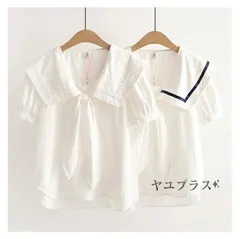 シャツ 綿100％ ブラウス 未使用 レディース 春夏 白シャツ 半袖 コットン セーラー 白 無地 可愛い トップス tシャツ ホワイト きれいめ ゆったり 体型カバー オフィス カジュアル ガーリー シンプル お洒落 シンプル weixz112