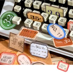 コラージュ素材 ジャンクジャーナル シール 丸 数字 ナンバー 英字 切符 切手 海外 洋風 ビンテージ レトロ アンティーク 紙モノ まとめ売り 40枚 スケジュール帳 紙 アソート ノート 手帳 オールド エフェメラ ブック スタンプ フレークシール