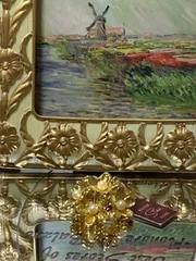 ヴィンテージ　パール付き小花　ブローチ