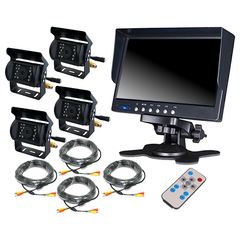 7인치 4분할 온 대시 모니터 백 카메라 4대 세트 적외선 LED 탑재 안심의 암시 카메라 24V차 대형차 트럭 등에 도요타 이스즈 히노 FUSO UD TRUCKS 마쓰다