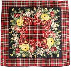 ラルフローレン スカーフ レッド チェック 花柄 中古 Aランク Ralph