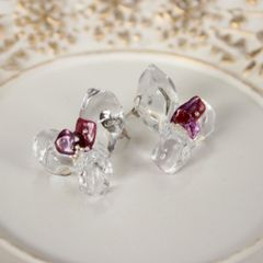 ハンドメイドピアス　クリスタルclear　A-044