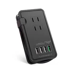 【在庫処分】[qc3.0 急速充電 ] Ewin 電源タップ usb充電ポート付 コンセント ac アダプター 一体式 3個口 4ポート 延長コード 25cm 過電保護 軽量 コンパクト 節電 旅行 iPad iPhone iPod タブレット スマホ など対