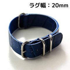 【20mm】腕時計　レザーベルト　ブルー bb-865-ss02-20mm-blue