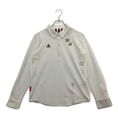 中古 レディース ルコックスポルティフ le coq sportif 長袖ポロシャツ L 白 ホワイト ボタンダウン