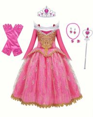 ピンクを基調としたプリンセス風のコスチュームセット　ハロウィン、誕生日会