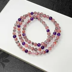 逸品 EU製 ★スーパーセブン★パワーストーン 3本巻きブレスレット 天然石 原石 お守り 5.2-5.7mm ZB4729