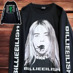 ⭐︎ ビリーアイリッシュ 蜘蛛 BILLIE EILISH 黒 長袖 Tシャツ ロック バンド ティーシャツ ロンT 袖 プリント 両面 アーティスト 古着 ビンテージ ヴィンテージ ユーズド ラッパー  2980 p20/
