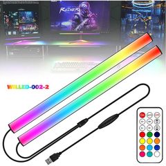 LEDテープライト モニター下ライトバー スクリーンバーライト デスクランプ コンピューター LEDダイナミックレインボー効果 ゲーミング USB給電 リモコンカラー変更 USB 調光 変色 車内装飾明るさ 速度調節可能