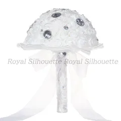 ウェディングブーケ ブライダルブーケ ブーケ 結婚式 ウェディング ホワイト 白 ラインストーン ガーデンウェディング 前撮り 二次会 披露宴 海外挙式 お洒落 豪華 可愛い フラワー 花嫁 造花 花束 ガーリー