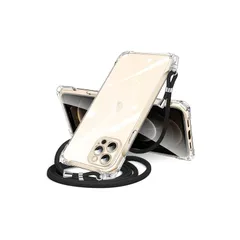 iPhone 13 Pro Max 用 ケース クリア ショルダー iphone13pro max 用 スマホケース アイフォン13ProMax カバー 肩掛け 斜めかけ 縄掛けケース 透明 TPU 薄型 軽量 耐衝撃 紐付き 斜めがけ 織りストラップ付き 1