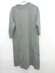 ◇ SAISON DE PAPILLON 新品タグ コットン スウェット 長袖 膝下丈 ワンピース ダークグレー系 レディース P  【1308240009715】