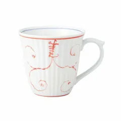 12742 波佐見焼 唐草ぶどう 軽量マグ 赤 250ml