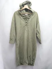 ◇ ⊇ CIAOPANIC TYPY チャオパニックティピー レースアップ 長袖 膝下丈 ワンピース サイズONE グリーン系 レディース E  【1507230013217】