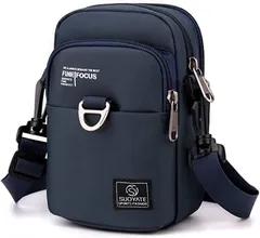 FUPUTWO スマホポーチ 防水 メンズ ベルトケース ガジェットポーチ ショルダー 軽量( ネイビー)