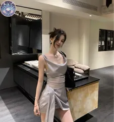 新品 未使用 セクシーなミニドレス サテン生地とシースルーがおしゃれ パーティー用