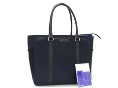 ■新品同様■ Samsonite サムソナイト ナイロンキャンバス×レザー ハンドバッグ トート ビジネスバッグ メンズ ネイビー系 FP2306