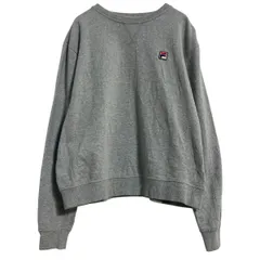 FILA ロゴスウェット トレーナー XL グレー フィラ スポーツ プルオーバー 裏起毛 ビッグサイズ 古着卸 アメリカ仕入 a701-6431