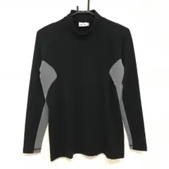 アディダス 長袖ハイネックシャツ 黒×グレー 袖下切替  メンズ M/M ゴルフウェア adidas