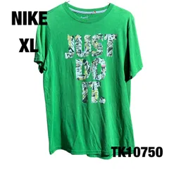 NIKE 半袖Tシャツ XL グリーン ビッグプリント クルーネック コットン JUST DO IT! トップス 春夏 古着 TK10750