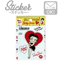 ステッカー 車 かっこいい ベティブープ Betty Boopかわいい バイク カスタム スマホ シール BT-03(レッドハート)
