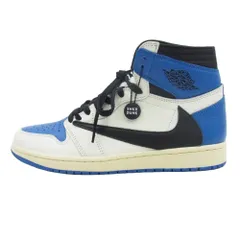 NIKE ナイキ DH3227-105 フェイクバスター鑑定済 × TRAVIS SCOTT FRAGMENT AIR JORDAN 1 RETRO HIGH OG SP MILITARY BLUE ハイカット スニーカー【極上美品】【中古】