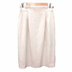 グリーンレーベルリラクシング ユナイテッドアローズ green label relaxing タイトスカート ミモレ ロング 40 L アイボリー 白 ホワイト /YK