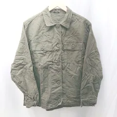 ◇ Emsexcite　エムズエキサイト コットン100%　ボタン開閉 長袖 ジャケット サイズM カーキ レディース E  【1304120028173】