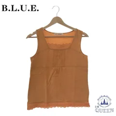 ☆美品☆ B.L.U.E. ビーエルユーイー トップス カットソー 袖なし レース カジュアル きれいめ オシャレ レディース オレンジ M 901-3314 送料無料のサムネイル